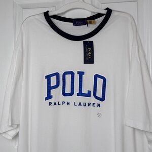 Polo Ralph Lauren Big & Tall Logo Jersey Classic Fit White T-Shirt 3XLT